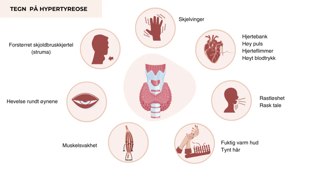 Fordi høyt stoffskifte påvirker alle kroppens celler, kan sykdommen føre til en rekke symptomer og komplikasjoner.